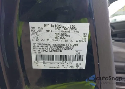 2006 Ford Escape Xlt/Xlt Sport from USA, damaged, VIN 1FMYU93126KC94204